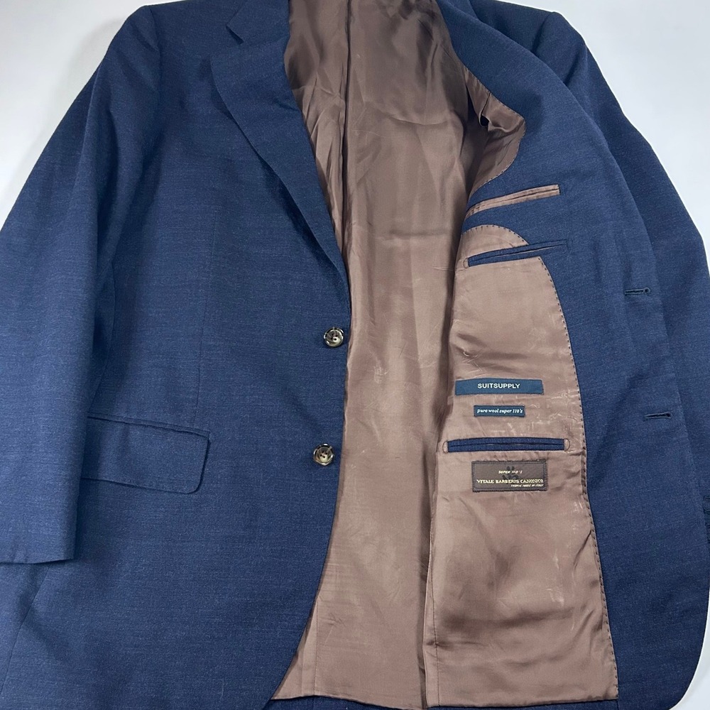 Suitsupply Lazio Blazer Mens 42R Blue Vitale Barberis Canonico Wool Suit Jacket